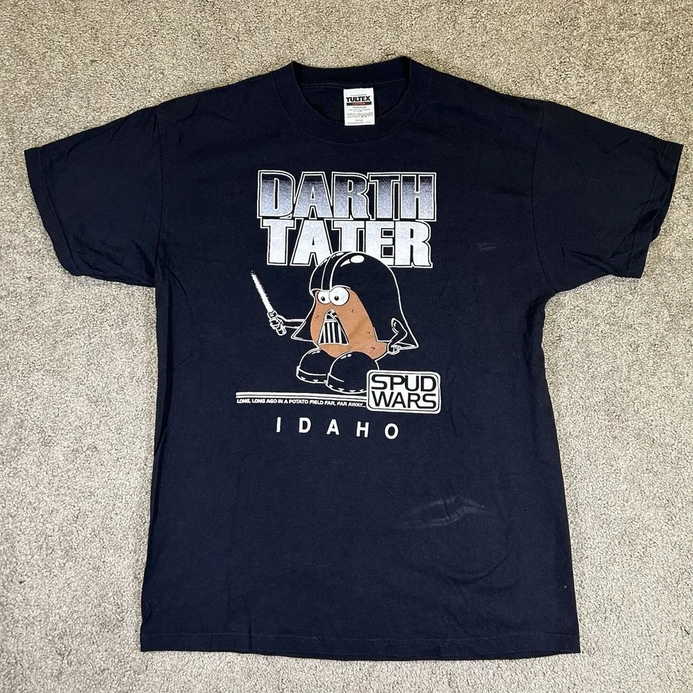 Vintage Darth Tater T-Shirt Large SPUD WARS IDAHO Funny Star Wars 90s Mr Potato